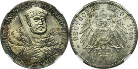 Germany, Sachsen-Weimar-Eisenach, Wihlem Ernst, 5 Mark Berlin 1908 - NGC MS66+ 2-ga nota