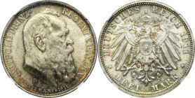 Germany, Bavaria, Regent Luitpold, 3 Mark Munich 1911 D - NGC MS66 2-ga nota