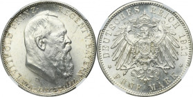 Germany, Bavaria, Regent Luitpold, 5 Mark Munich 1911 D - NGC MS63