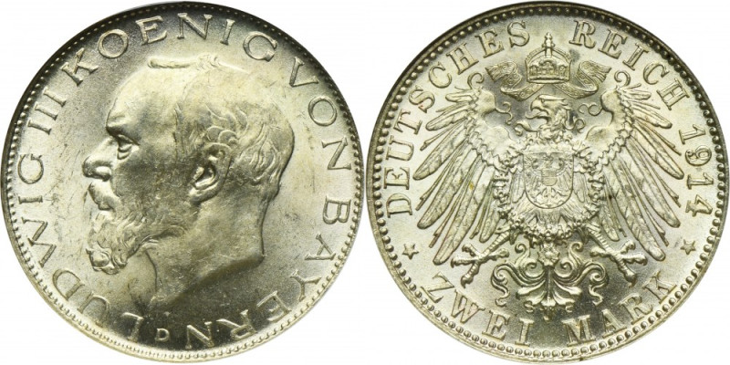 Germany, Kingdom of Bavaria, Ludwig III, 3 Mark Munich 1914 D Silver '900'. Coin...