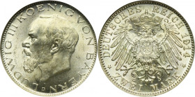 Germany, Kingdom of Bavaria, Ludwig III, 3 Mark Munich 1914 D