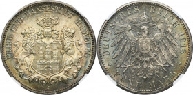 Germany, City of Hamburg, 5 Mark 1913 J - NGC MS66 2-ga nota