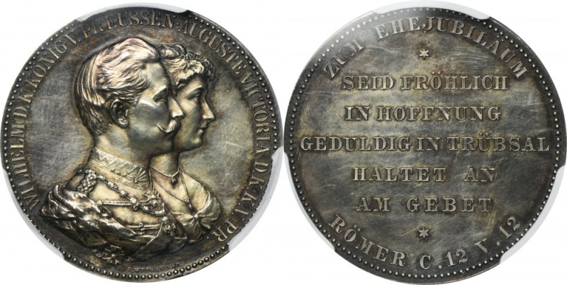 Germany, Kingdom of Prussia, Wilhelm II, Medal Silver Wedding Anniversary 1912 I...