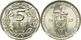 Germany, Weimar Republic, 5 Mark Munich 1925 D - NGC MS64