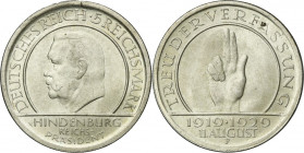 Germany, Weimar Republic, 5 Mark Stuttgart 1929 F - Weimar Oath
