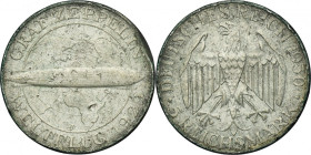 Germany, Weimar Republic, 5 Mark Hamburg 1930 J - Graf Zeppelin