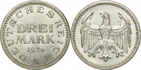 Germany, Weimar Republic, 3 Mark Berlin 1924 A