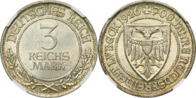 Germany, Weimar Republic, 3 Mark Berlin 1926 A - NGC MS64