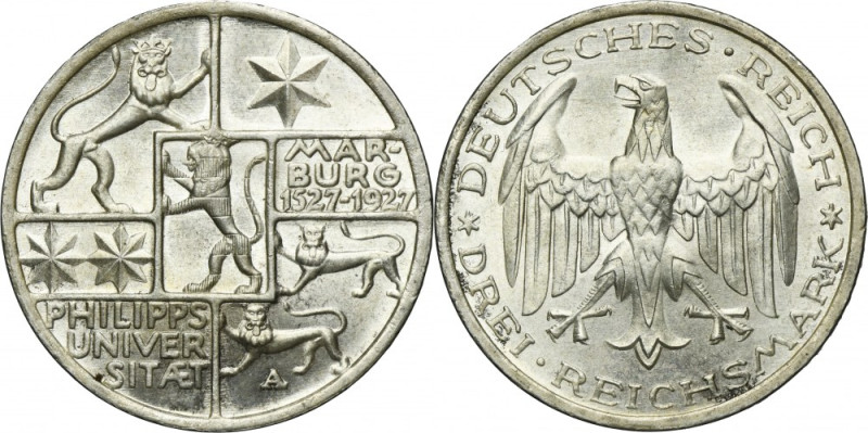 Germany, Weimar Republic, 3 Mark Berlin 1927 A Issue on the occasion of the 400t...