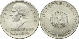 Germany, Weimar Republic, 3 Mark Berlin 1929 A - Gotthold Lessing