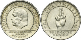 Germany, Weimar Republic, 3 Mark Berlin 1929 A - Weimar Oath