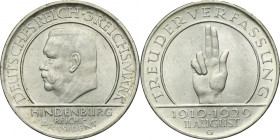 Germany, Weimar Republic, 3 Mark Karlsruhe 1929 G - Weimar Oath