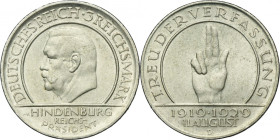 Germany, Weimar Republic, 3 Mark Munchen 1929 D - Weimar Oath