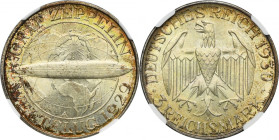 Germany, Weimar Republic, 3 Mark Berlin 1930 A - Graf Zeppelin - NGC MS64