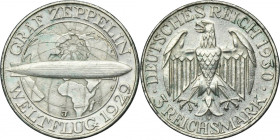 Germany, Weimar Republic, 3 Mark Hamburg 1930 J - Graf Zeppelin