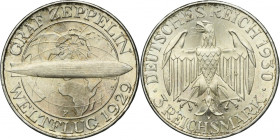Germany, Weimar Republic, 3 Mark Stuttgart 1930 F - Graf Zeppelin