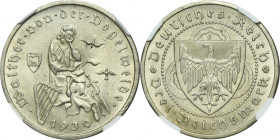 Germany, Weimar Republic, 3 Mark Hamburg 1930 J - Walther Vogelweide - NGC MS63