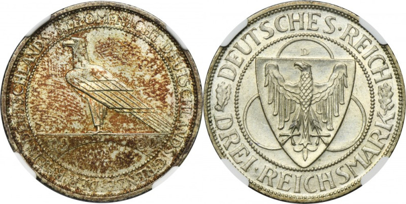 Germany, Weimar Republic, 3 Mark Munich 1930 D - Liberation of Rhineland Emissio...