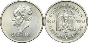 Germany, Weimar Republic, 3 Mark Stuttgart 1932 F - Goethe