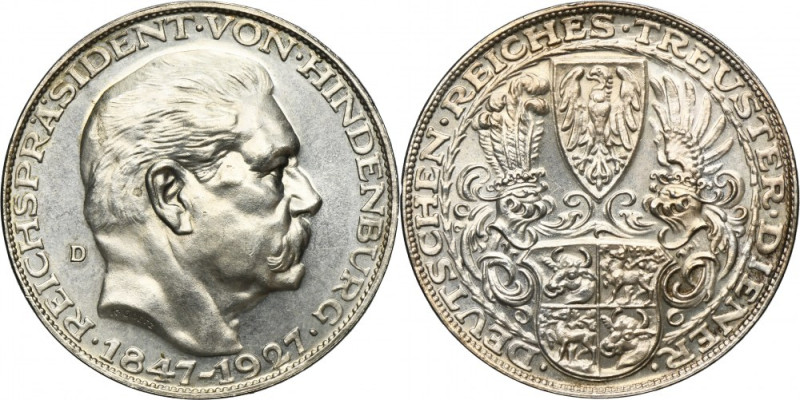 Germany, Weimar Republic, Paul von Hindenburg Medal 1927 D Medal minted in Munic...