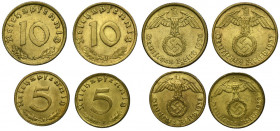 Set, Germany, Third Reich, 5 Pfennig and 10 Pfennig (4 pcs.)