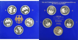 Set, Germany, FRG, 10 Mark 1998 - 50 years of the Deutschmark (5 pcs.)