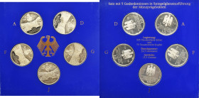 Set, Germany, FRG, 10 Mark 1998 - Francke Foundations in Halle (5 pcs.)