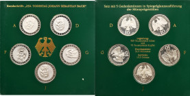 Set, Germany, FRG, 10 Mark 2000 - Johann Sebastian Bach (5 pcs.)