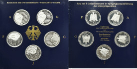 Set, Germany, FRG, 10 Mark 2001 - Albert Gustav Lortzing (5 pcs.)