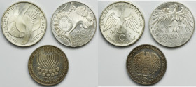 Set, Germany, FRG, 5 Mark and 10 Mark (3 pcs.) - SILVER