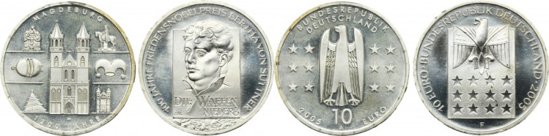 Set, Germany, 10 Euro 2005 (2 pcs.) Set of two German coins with face value of 1...