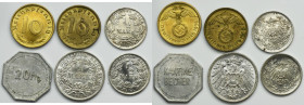 Lot, Germany, 10 Pfennig, 20 Pfennig, 1/2 Mark and 1 Mark (6 pcs.)