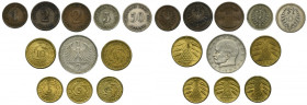 Set, Germany, Pfennig and Mark (11 pcs.)