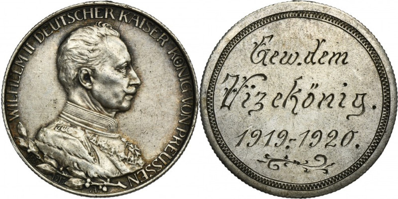 Germany, German Empire, Wilhelm II, 2 Mark 1913 Coin converted into medal with t...