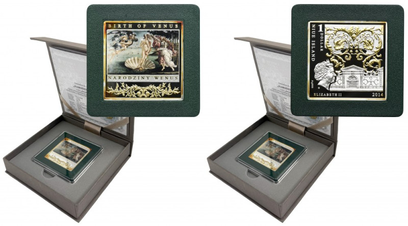 Niue Island, Elizabeth II, 1 Dollar Warsaw 2014 - The Birth of Venus Coin from t...