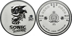 Niue, Elizabeth II, 2 Dollars 2021 - Sonic the Hedgehog