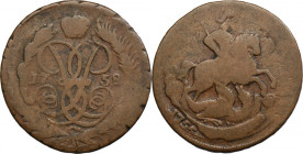Russia, Elizabeth, 2 Kopeck Jekaterinburg 1758 - restrike from 1 kopeck from 1755