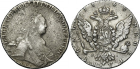 Russia, Catherine II, Rouble Moscow 1768 ММД EI