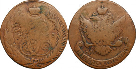 Russia, Catherina II, 5 Kopeck Petersburg 1763 СПБ - overstruck