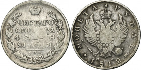 Russia, Alexander I, Rouble Petersburg 1812 СПБ МФ