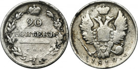 Russia, Alexander I, 20 Kopeck Petersburg 1819 СПБ ПС