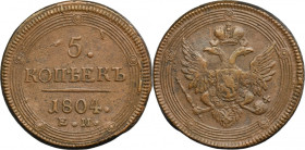 Russia, Alexander I, 5 Kopeck Jekaterinburg 1804 EM