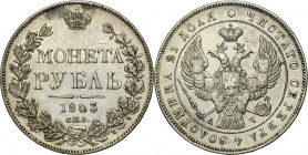 Russia, Nicholas I, Rouble Petersburg 1843 СПБ АЧ