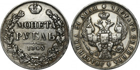 Russia, Nicholas I, Rouble Petersburg 1843 СПБ АЧ