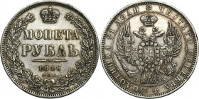 Russia, Nicholas I, Rubel Petersburg 1846 СПБ ПА