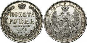 Russia, Nicholas I, Rubel Petersburg 1852 СПБ ПА