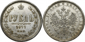 Russia, Alexander II, Rouble Petersburg 1877 СПБ НФ
