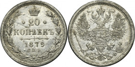 Russia, Alexander II, 20 Kopeck Petersburg 1879 СПБ НФ