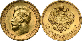Russia, Nicholas II, 10 Rouble Petersburg 1911 ЭБ