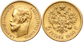 Russia, Nicholas II, 5 Rouble Petersburg 1900 ФЗ